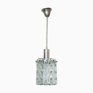 Lámpara colgante de cristal en estilo de Fontana Arte, años 60