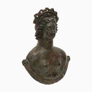 Große antike deutsche Antiquität des römischen Bust-Weight of Venus mit silbernen Intarsien