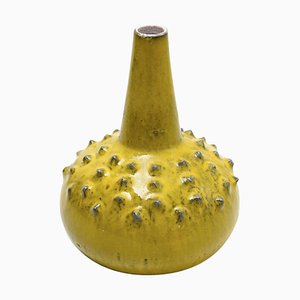 Large Glazed Yellow Vase by Rogier Vandeweghe for Perignem, 1969