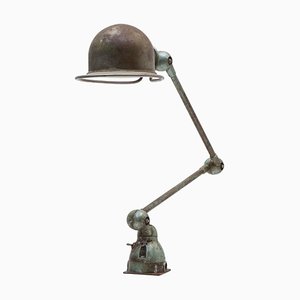 Lámpara de escritorio ajustable industrial de dos brazos de Jean Louis Domecq para Jielde, 1953