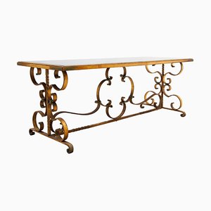 Französischer Art Deco Couchtisch aus Schmiedeeisen, 1930er