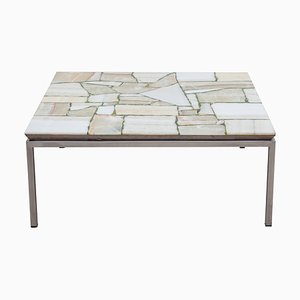 Tavolino in marmo con mosaico, anni '60