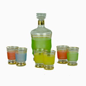 Set di bicchieri da cocktail e bicchieri da liquore, anni '70, set di 7