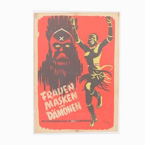 Poster per maschere e demoni vintage di Kurt Geffers per DEFA FILM, anni '40