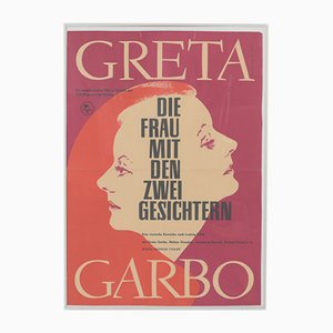 Poster Greta Garbo The Woman with Two Faces vintage di Moormann per Progress Film, 1962