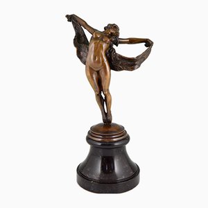 Antique Art Nouveau Sculpture of a Dancing Nude by Joseph Zomers