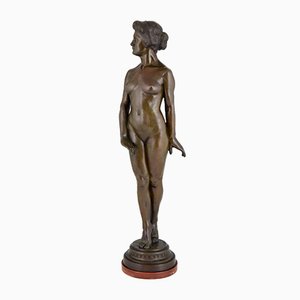 Art Deco Bronzeskulptur eines stehenden Aktes von Wilhelm Oskar Prack, 1930er