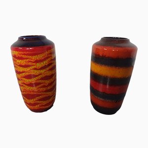 Large Fat Lava Ceramic Vases from Scheurich, 1970s, Set of 2