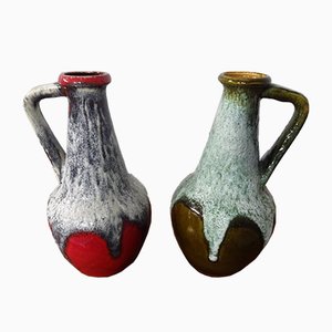 Fat Lava Keramik Vasen von Bay Keramik, 1970er, 2er Set