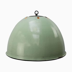 Vintage Industrial Light Green Enamel Pendant Lamp