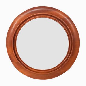 Dänischer Runder Teak Spiegel, 1950er