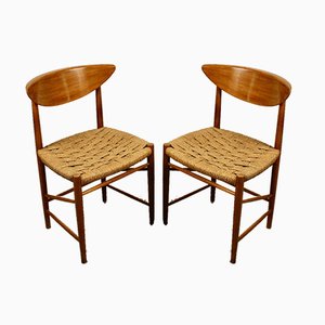 Model 316 Dining Chairs by Peter Hvidt & Orla Mølgaard-Nielsen for Søborg Møbelfabrik, 1950s, Set of 2