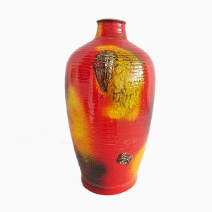 Große Vase in Rot, Gelb und Schwarz von Carstens Tönnieshof, 1970er