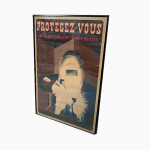 Gerahmtes Vintage Poster von l'Organisme Professionnel de Sécurité du Bâtiment et des Travaux Publics, 1940er