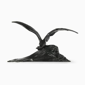 Bronze Albatross Sculpture by M-L. Flot