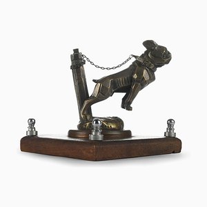 Scultura con cane in bronzo