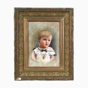 Portrait of a Child Painting on Porcelain