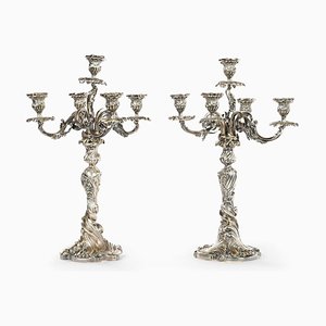 Candelabros de plata, década de 1870. Juego de 2