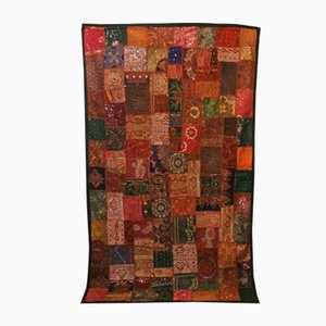 Dessus De Lit Patchwork Vintage Fait Main – Années 30/40 – 71x43 Inches