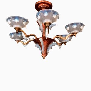 Lámpara de araña francesa Art Déco