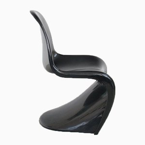 Sedie in plastica nera di Verner Panton per Herman Miller, set di 4