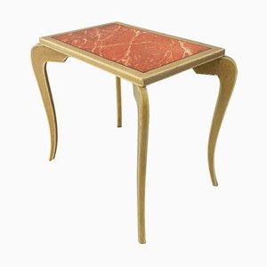French Trompe L' Oeil Painted Faux Marble Side Table, 1920s