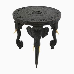 19th Century Anglo Indian Side Table with Elephant Head Legs