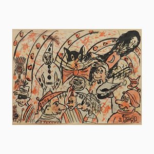 Italian Carnival Sketch by Bruno Locci, 1950s