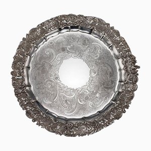 19th Century Regency English Solid Silver Salver Tray from Jonathan Hayne, 1820s