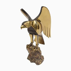 Gilt Brass Eagle Sculpture by Daniel Chassin, 1990s