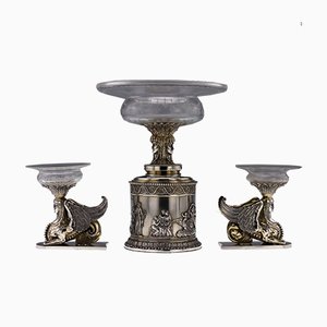 19th Century Victorian English Solid Silver Centerpiece Set from Stephen Smith, 1870s, Set of 3