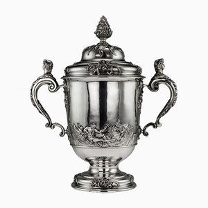 Edwardian Monumental Solid Silver Cup & Cover by C F Hancock & Co, 1907