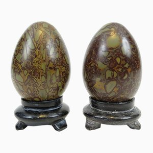 Vintage Marble Eggs, 1960s, Set of 2