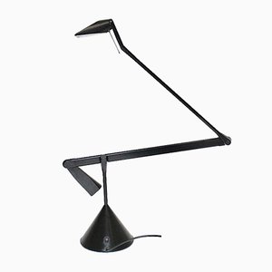 Lampada da tavolo Zelig in alluminio nero di Walter A. Monici per Lumina, anni '80