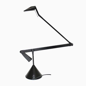 Lámpara de mesa Zelig de aluminio negro de Walter A. Monici para Lumina, años 80