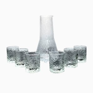 Finnish Glasses and Pitcher by Tapio Wirkkala for Iittala, 1970s, Set of 7