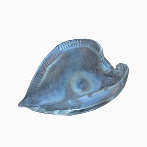 Iridescent Murano Glass Shell Bowl from Seguso, 1950s