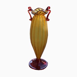 Vase Art Nouveau en Verre Murano Soufflé, Italie, 1920s