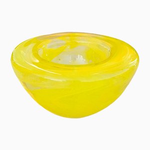 Yellow Glass Tealight Holder by Anna Ehrner for Kosta Boda, 1990s