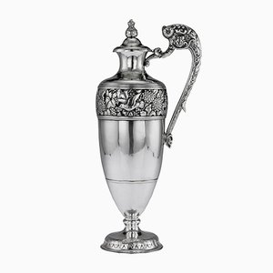 Antique Japanese Solid Silver Wine Jug by from Sadajiro & Musashiya, 1890s