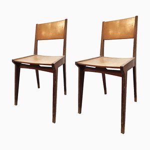 Chaises de Bureau Mid-Century en Hêtre, Set de 2