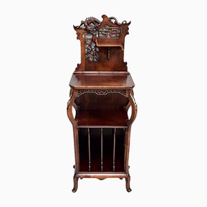 Antique Beech Music Cabinet Attributed to G. Viardot, 1900s