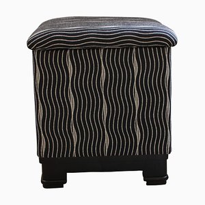 Art Deco Stool / Pouff with Fold-Up Seat, France, circa 1930