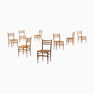 Italian Dining Chairs in the Style of Gio Ponti, 1950s, Set of 8