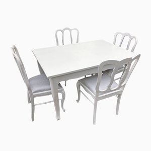 Dining Table & Chairs Set, 1960s, Set of 5