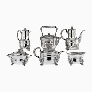 Servicio de té americano antiguo de plata maciza de Acanthus de Tiffany & Co, 1880s. Juego de 6