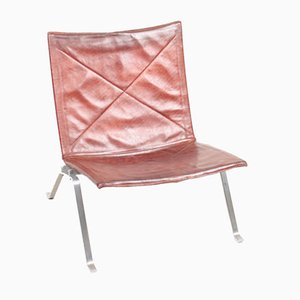 Mid-Century Patinated Leather Model PK22 Lounge Chair by Poul Kjærholm for E. Kold Christensen, 1960s