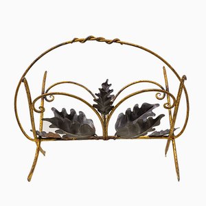 Golden Iron Magazine Rack, 1950s