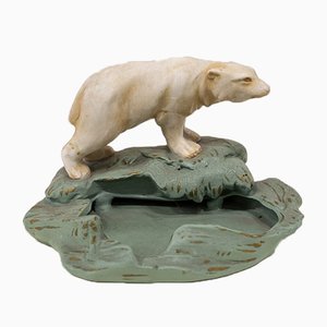 Art Deco Aschenbecher mit Eisbär, 1920er