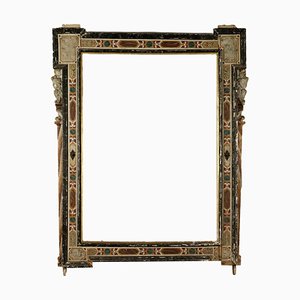 Large Vintage Mirror with LacqueVintage Red Frame, Italy